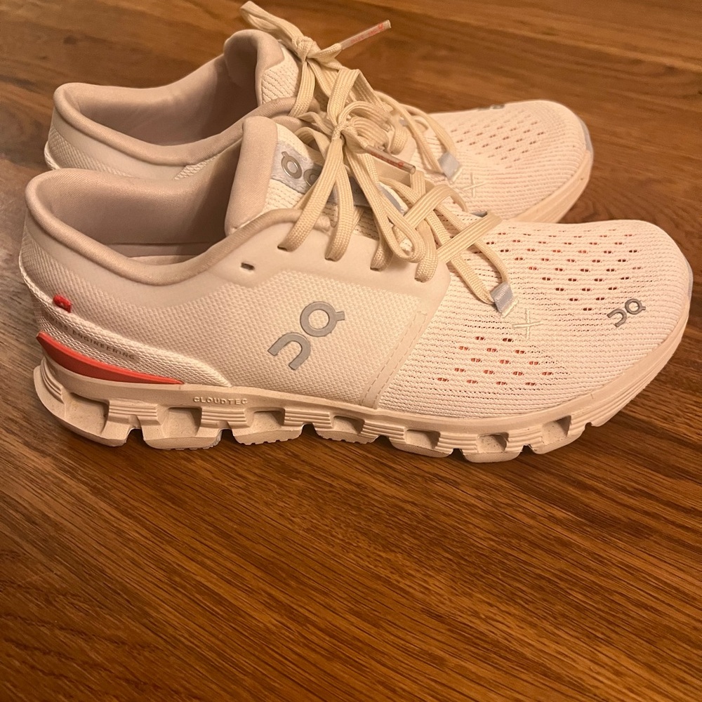 On Running Cream Athletic Shoes
